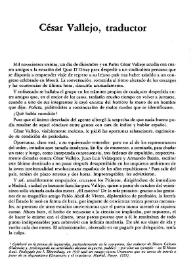 César Vallejo, traductor / Gonzalo Santonja | Biblioteca Virtual Miguel de Cervantes