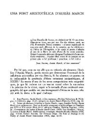 Una font aristotèlica d'Ausiàs March / Robert Archer | Biblioteca Virtual Miguel de Cervantes