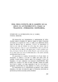 Una obra inédita de D. Ramón de la Cruz : su "Introducción" para la tragedia "Numancia destruida" / Edward V. Coughlin, Fernado Jiménez, Beatriz Jiménez | Biblioteca Virtual Miguel de Cervantes