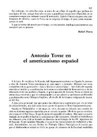 Antonio Tovar en el americanismo español / Antonio Lago Carballo | Biblioteca Virtual Miguel de Cervantes