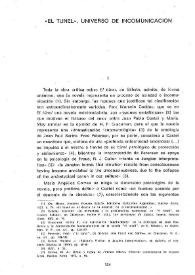 "El túnel", universo de incomunicación / Albert Fuss | Biblioteca Virtual Miguel de Cervantes