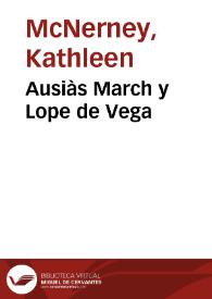 Ausiàs March y Lope de Vega / Kathleen McNerney | Biblioteca Virtual Miguel de Cervantes