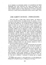 José Alberto Santiago: "Formalidades" / Jorge Rodríguez Padrón | Biblioteca Virtual Miguel de Cervantes