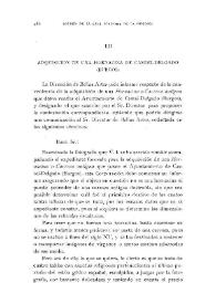 Adquisición de una hornacina de Castel-Delgado (Burgos) / El Barón de la Vega de Hoz | Biblioteca Virtual Miguel de Cervantes