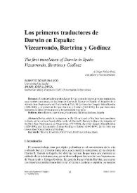 Los primeros traductores de Darwin en España: Vizcarrondo, Bartrina, Godínez / Alberto Gomis Blanco, Jaume Josa Llorca | Biblioteca Virtual Miguel de Cervantes