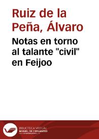 Notas en torno al talante "civil" en Feijoo / Álvaro Ruiz de la Peña | Biblioteca Virtual Miguel de Cervantes