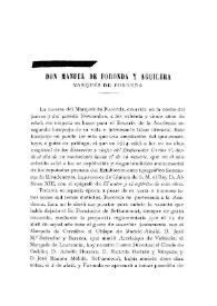 D. Manuel de Foronda y Aguilera. Marqués de Foronda. Ensayo biográfico / Juan Pérez de Guzmán y Gallo | Biblioteca Virtual Miguel de Cervantes