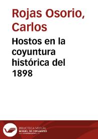 Hostos en la coyuntura histórica del 1898 | Biblioteca Virtual Miguel de Cervantes