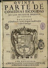 Quinta parte de comedias escogidas de los meiores ingenios de España ... | Biblioteca Virtual Miguel de Cervantes