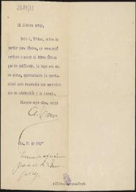 Nota de Amado Nervo a Blanca de los Ríos, 21 diciembre 1917 | Biblioteca Virtual Miguel de Cervantes