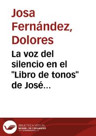 La voz del silencio en el "Libro de tonos" de José Miguel de Guerra / Lola Josa, Mariano Lambea | Biblioteca Virtual Miguel de Cervantes