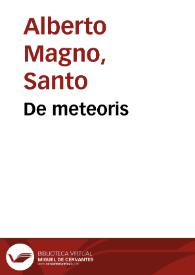De meteoris | Biblioteca Virtual Miguel de Cervantes