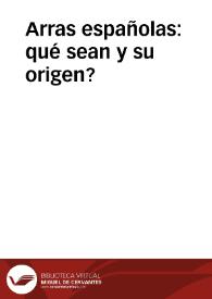 Arras españolas : qué sean y su origen? | Biblioteca Virtual Miguel de Cervantes