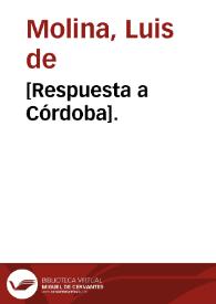 [Respuesta a Córdoba]. | Biblioteca Virtual Miguel de Cervantes