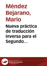 Nueva práctica de traducción inversa para el Segundo curso de francés / D. Mario Méndez Bejarano | Biblioteca Virtual Miguel de Cervantes