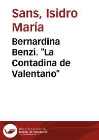 Bernardina Benzi. "La Contadina de Valentano" / textos recopilados y comentados por el padre Isidro María Sans procedentes de "Papeles varios" XX 219-258 de Manuel Luengo | Biblioteca Virtual Miguel de Cervantes