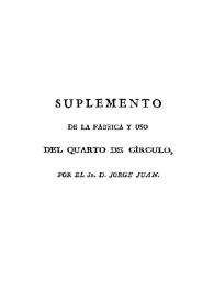 Reflexiones sobre la fábrica y uso del Cuarto-de-circulo | Biblioteca Virtual Miguel de Cervantes