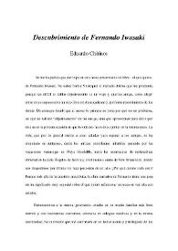 Descubrimiento de Fernando Iwasaki / Eduardo Chirinos | Biblioteca Virtual Miguel de Cervantes
