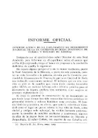Informe acerca de la declaración de monumento nacional de la ex Catedral de Roda (provincia de Huesca y diócesis de Lérida) / Mariano Gaspar Remiro | Biblioteca Virtual Miguel de Cervantes