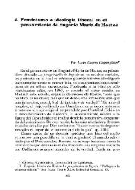 Feminismo o ideología liberal en el pensamiento de Eugenio María de Hostos / Lucía Guerra Cunningham | Biblioteca Virtual Miguel de Cervantes