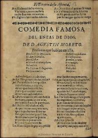 El Eneas de Dios o El caballero del sacramento o El blasón de los Moncadas / Agustín Moreto [atribuida] ; texto base de Sofía Cantalapiedra  | Biblioteca Virtual Miguel de Cervantes