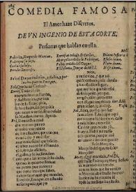 El amor haze discretos / de un ingenio desta corte | Biblioteca Virtual Miguel de Cervantes