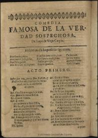 La verdad sospechosa / de Lope de Vega Carpio | Biblioteca Virtual Miguel de Cervantes