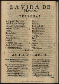 La vida de Herodes | Biblioteca Virtual Miguel de Cervantes