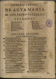Agua mansa / de don Pedro Calderon | Biblioteca Virtual Miguel de Cervantes