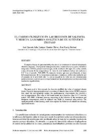 El cambio climático en las regiones de Valencia y Murcia : la sombra analítica de un auténtico "troyano" / José Quereda Sala, Enrique Montón Chiva y José Escrig Barberá | Biblioteca Virtual Miguel de Cervantes
