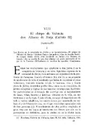El obispo de Valencia don Alfonso de Borja (Calixto III) (1429-1458) / José Sanchis y Sivera | Biblioteca Virtual Miguel de Cervantes