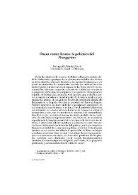 Osuna contra Lemos : la polémica del "Panegyricus" / Encarnación Sánchez García | Biblioteca Virtual Miguel de Cervantes