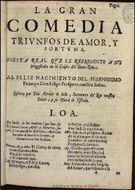 Triunfos de Amor y Fortuna / Antonio de Solís y Rivadeneyra ; estudio y edición crítica de M.ª Mar Puchau de Lecea ; transcipción poético-musical de las piezas conservadas Lola Josa, Mariano Lambea | Biblioteca Virtual Miguel de Cervantes