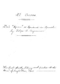El cuervo / por Edgar A. Poe; traducción castellana por Felipe G. Cazeneuve | Biblioteca Virtual Miguel de Cervantes