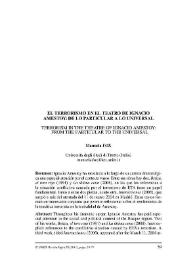 El terrorismo en el teatro de Ignacio Amestoy: de lo particular a lo universal = Terrorism in the theatre of Ignacio Amestoy: from the particular to the universal / Manuela Fox | Biblioteca Virtual Miguel de Cervantes
