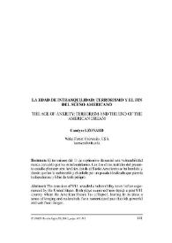 La edad de intranquilidad: terrorismo y el fin del sueño americano = The age of anxiety: terrorism and the end of the american dream / Candyce Leonard | Biblioteca Virtual Miguel de Cervantes