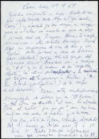 Carta de Francisco Rabal a su familia. Roma, 29 de septiembre de 1969 | Biblioteca Virtual Miguel de Cervantes