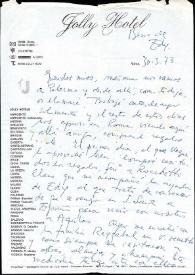 Carta de Francisco Rabal a su familia. Roma, 30 de marzo de 1973 | Biblioteca Virtual Miguel de Cervantes