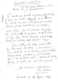 Tarjeta de Francisco Rabal a Antonio Buero Vallejo. 2 y 3 de agosto de 1992 | Biblioteca Virtual Miguel de Cervantes