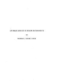 Las Bellas Artes en el reinado de Fernando VI / por Francisco J. Sánchez Cantón | Biblioteca Virtual Miguel de Cervantes