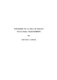 Novedades en la Sala de Dibujos inaugurada recientemente / Fernando Labrada | Biblioteca Virtual Miguel de Cervantes