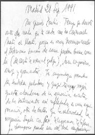 Carta de Francisco Rabal a Emilio Gutiérrez Caba. Madrid, 21 de septiembre de 1991 | Biblioteca Virtual Miguel de Cervantes