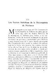 Las fuentes históricas de la Reconquista de Mallorca / Antonio Mª Alcover | Biblioteca Virtual Miguel de Cervantes