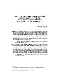 "Principia iuris" entre normatividad y poder: sobre el estado constitucional de Derecho en la teoría de Luigi Ferrajoli | Biblioteca Virtual Miguel de Cervantes