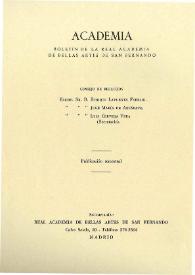 Academia : Boletín de la Real Academia de Bellas Artes de San Fernando. Número 56 (primer semestre 1983). Preliminares e índice | Biblioteca Virtual Miguel de Cervantes