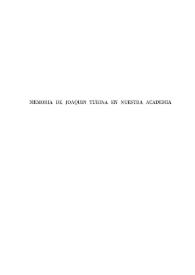 Memoria de Joaquín Turina en nuestra Academia | Biblioteca Virtual Miguel de Cervantes