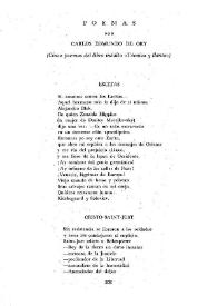 Poemas : (Cinco poemas del libro inédito "Técnica y llanto") / Carlos Edmundo de Ory | Biblioteca Virtual Miguel de Cervantes