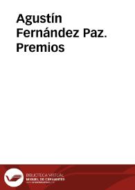 Agustín Fernández Paz. Premios | Biblioteca Virtual Miguel de Cervantes