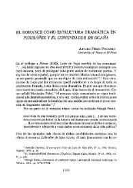 El romance como estructura dramática en "Peribáñez y el Comendador de Ocaña" / Arturo Pérez Pisonero | Biblioteca Virtual Miguel de Cervantes