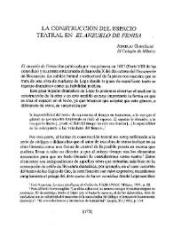 La construcción del espacio teatral en "El anzuelo de Fenisa" | Biblioteca Virtual Miguel de Cervantes